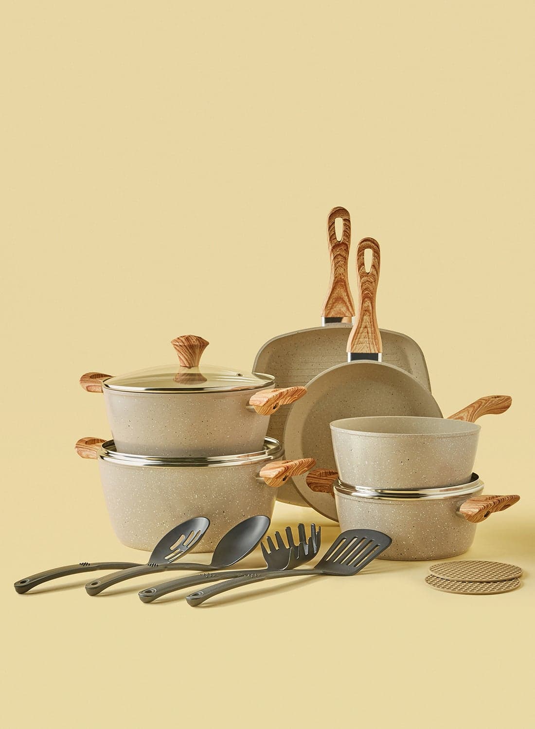 Noon East 15-Piece Aluminum Cookware Set