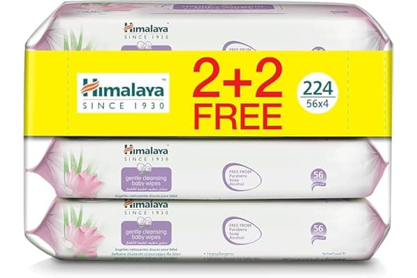 Himalaya Baby Wipes 224 Count (4 Packs) - AED 21