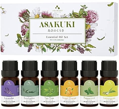 ASAKUKI Essential Oils Set (6 Bottles x 10mL)