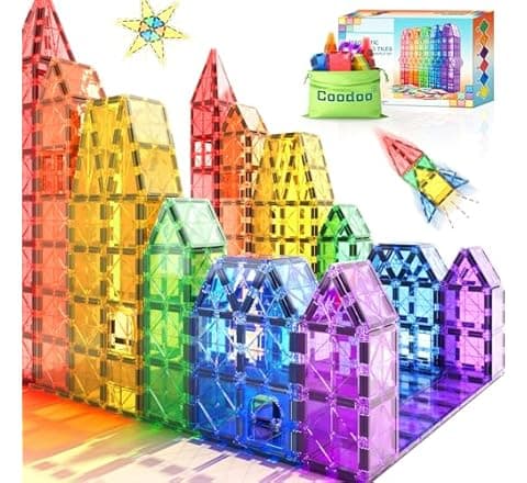 Coodoo Magnetic Tiles Kids STEM Magnet Toys