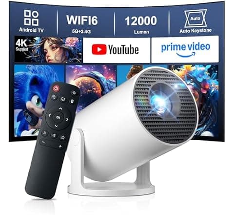 Smart 4K Projector, WiFi 6 BT5.4, 12000 Lumens