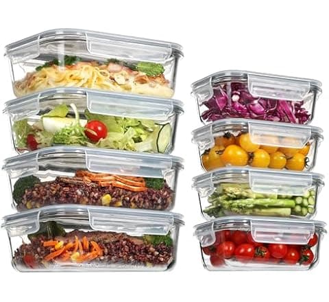 Vtopmart 8-pack glass meal prep containers with snap lids AED 83