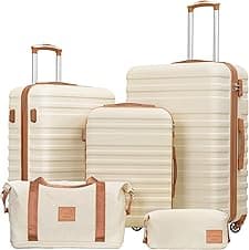COOLIFE 5-Piece Luggage Set Hard Shell - AED 540 on Amazon.ae (33% Off)