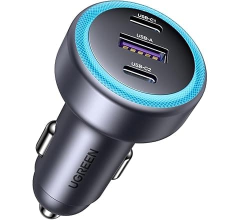UGREEN USB C Car Charger, 30W 3-Port