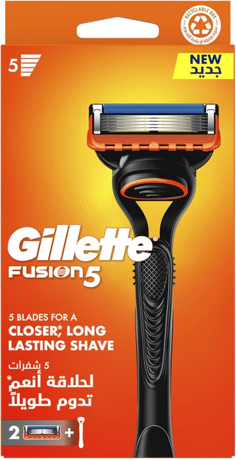 Gillette Fusion Razor Handle Blades 1 Handle + 2 Blades