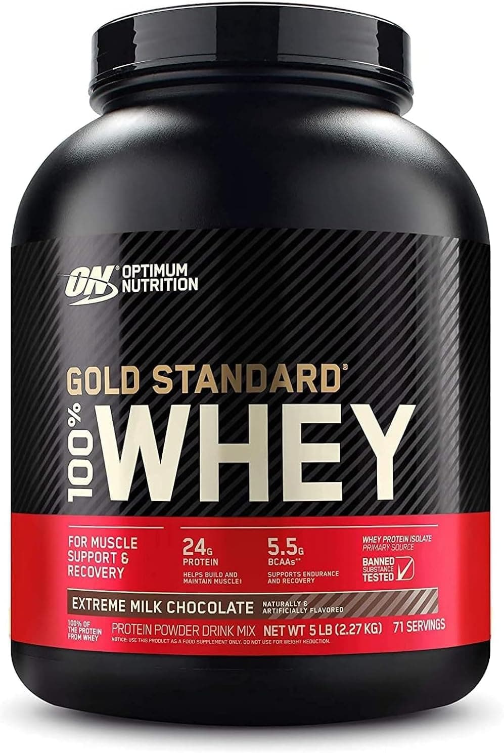 Optimum Nutrition (ON) Gold Standard 100% Whey Protein Powder - 2.27KG - Extreme Milk