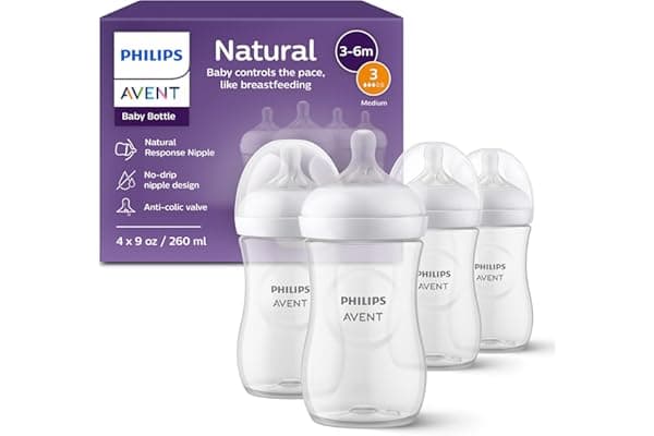 Philips Avent Natural Baby Bottle with Natural Response, 9oz, 4pk