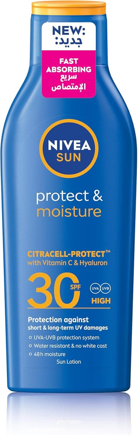 NIVEA SUN Lotion, UVA & UVB Protection, Protect & Moisture, SPF 30, 200ml