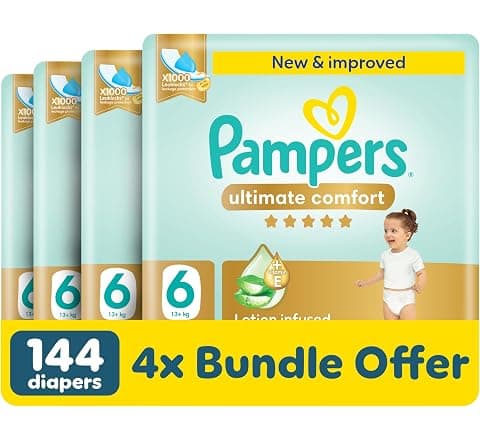 Pampers Ultimate Comfort Taped Diapers Size 6 (144 Count)