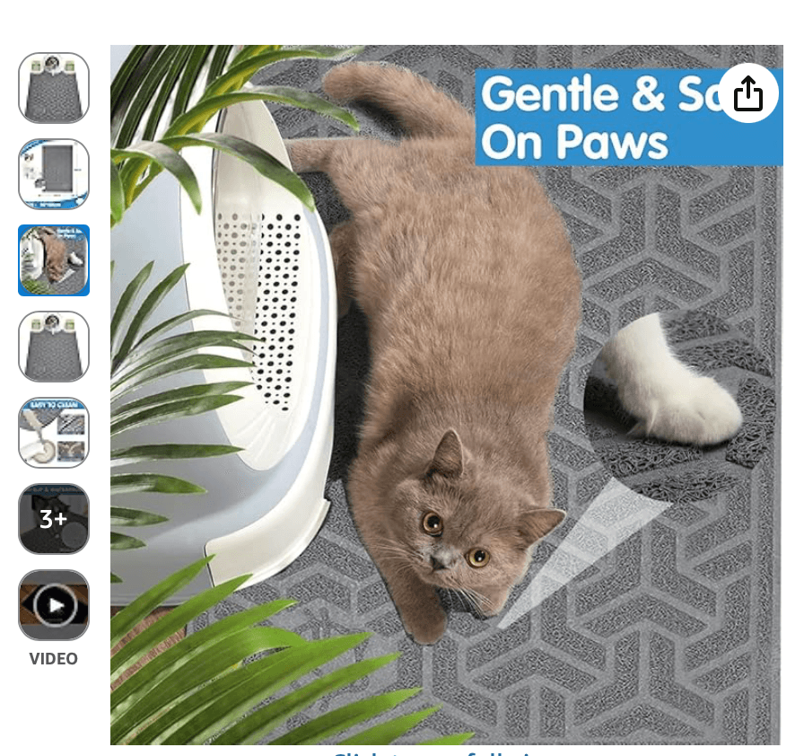 Cat Litter Mat, 32% off Phthalate Free, Easy to Clean, 90 * 60cm, Durable, Soft on Paws, Large Litter Mat