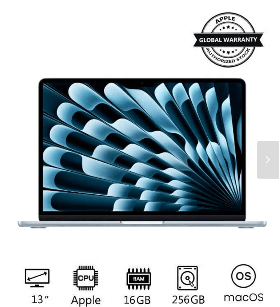 Macbook Air 13 Inch Apple M4 Chip 10 Core Cpu 16gb Ram 256gb Ssd English Keyboard International Version Sky Blue