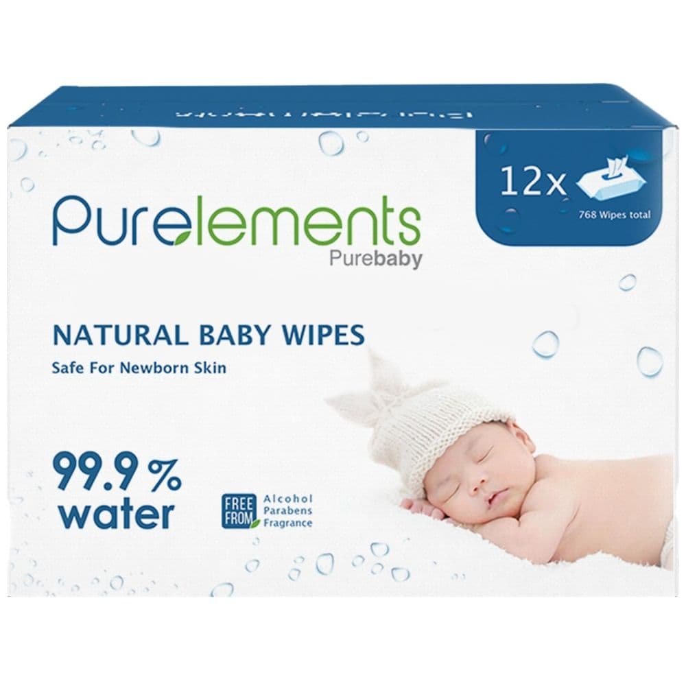 Purelements Water Wipes 768pcs (12-Pack) - AED 160 at Mumzworld (26% Off)
