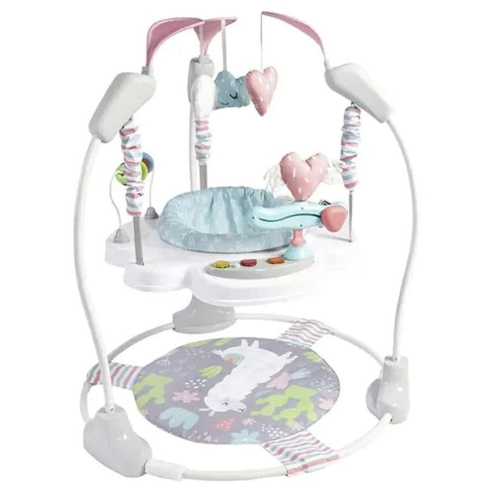 Little Learners - Llama Baby Jumper - 360° Rotating Activity Centre with Sensory Crinkle Mat