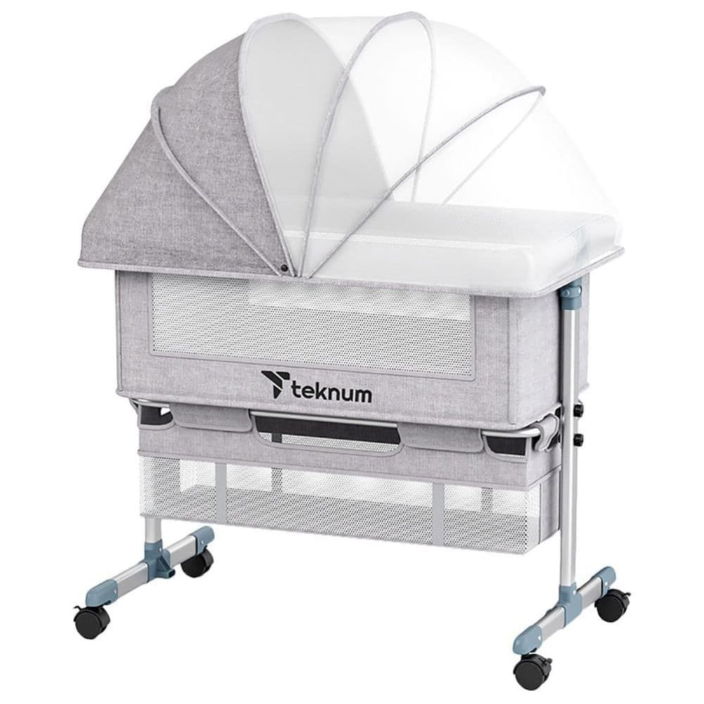 Teknum Bedside Crib Grey