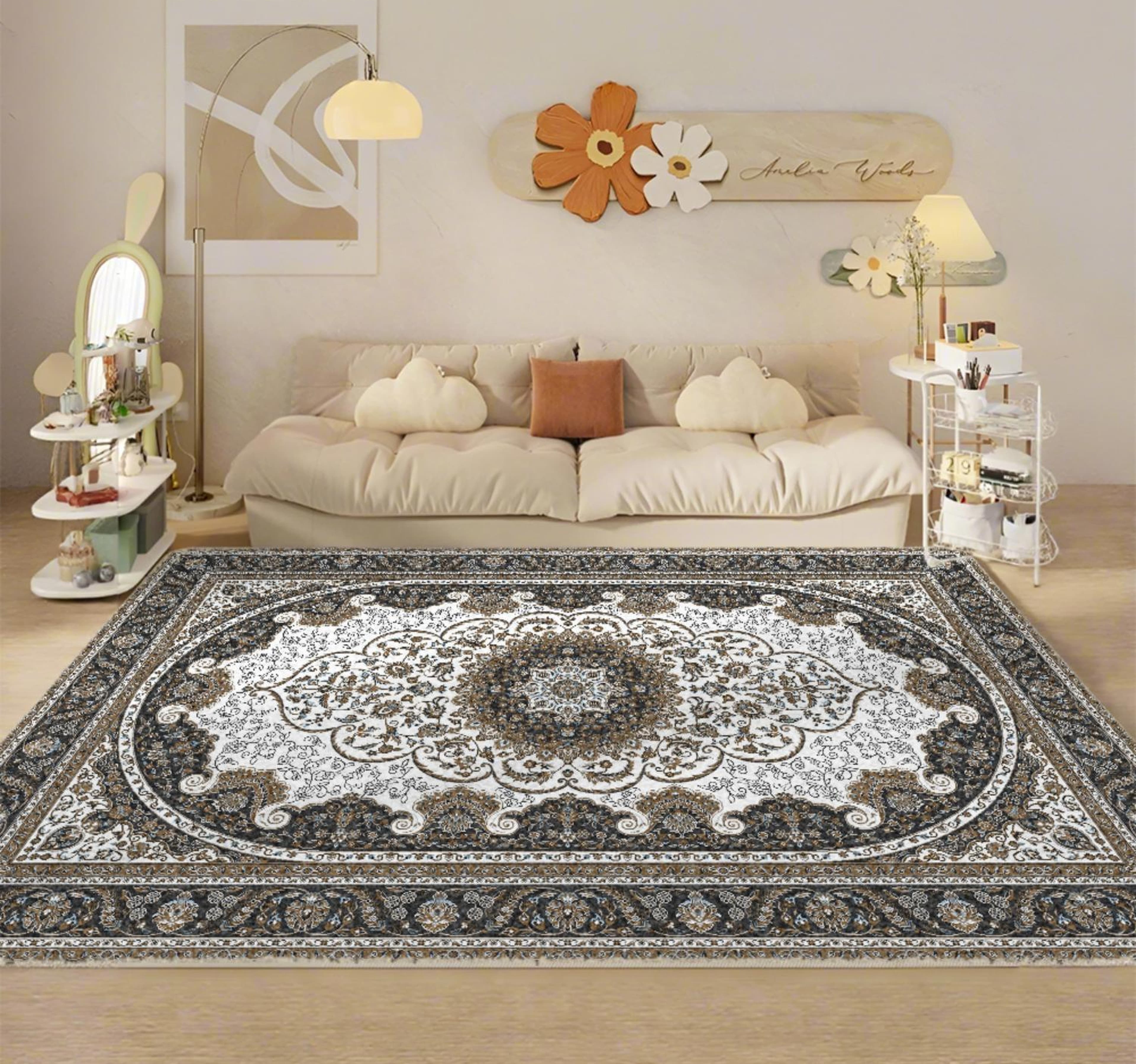 Maple Leaf Faux Silk Carpet 160x230cm - AED 159 at Lulu (38% Off)