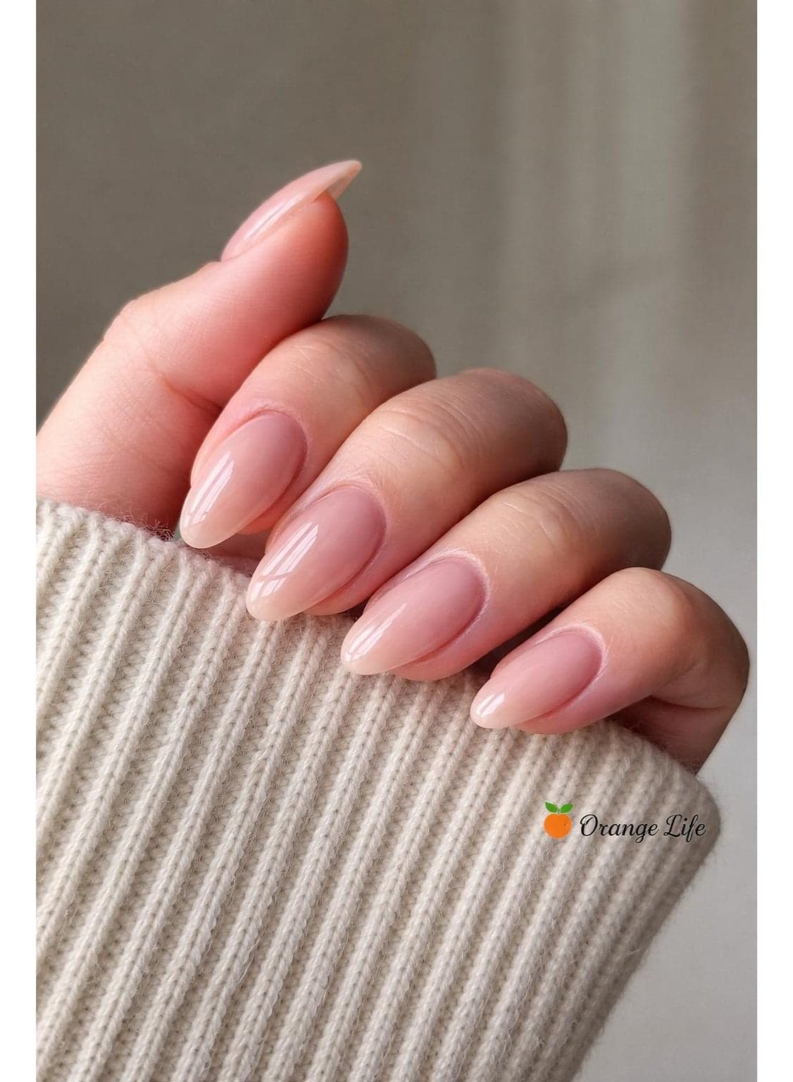 Orange Life Press On Nails Almond Shape