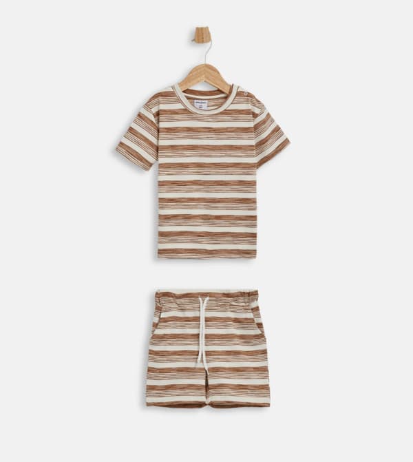 BABIES & MORE Striped Short Sleeves T-Shirt and Shorts Set