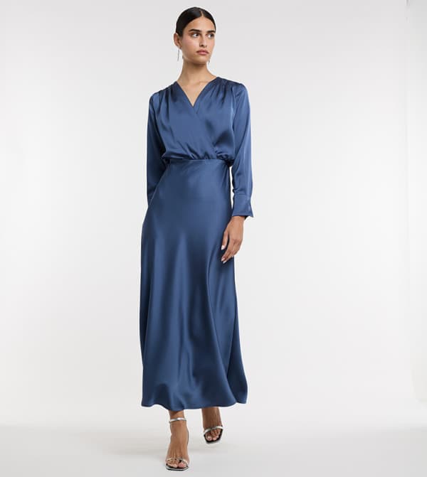 BCBG Satin Wrap Dress